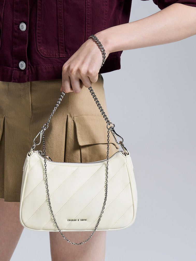 Philomena Puffy Chain-Strap Crossbody Bag