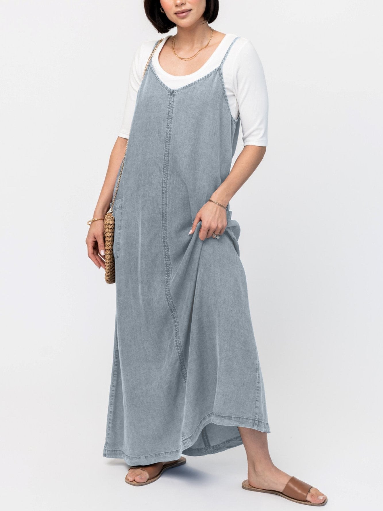 Women's Denim Maxi Jumper Dress