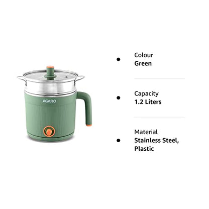 Multi Cook Kettle With Steamer, 1.2L Inner Pot 600watts