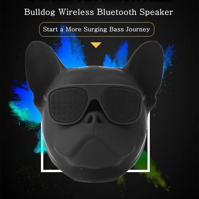 Wireless Bulldog Dog Head Mini Outdoor Portable Speaker