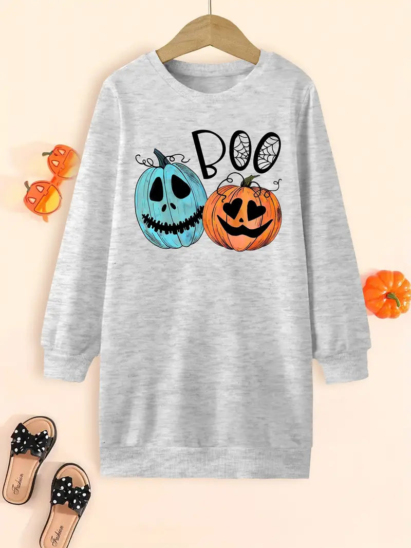 Boo Pumpkin And Ghost Graphic Tee - Turquoise