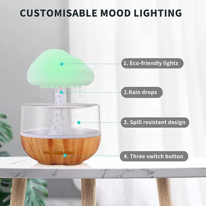 Cloud Rain Humidifier With Waterfall Lamp