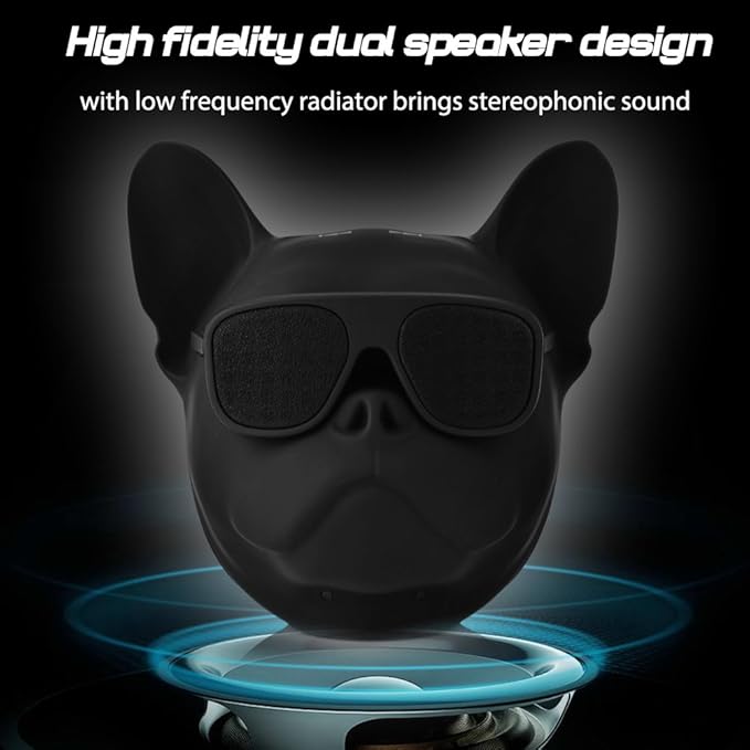 Wireless Bulldog Dog Head Mini Outdoor Portable Speaker