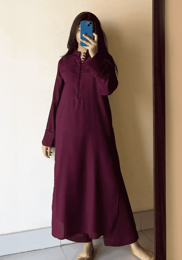 Rayon Kurta Trouser Set with Georgette Dupatta