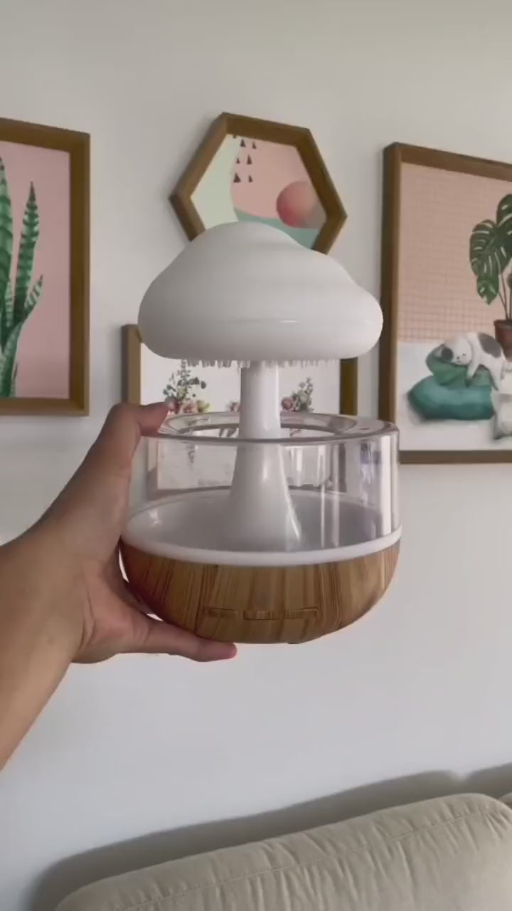 Cloud Rain Humidifier With Waterfall Lamp