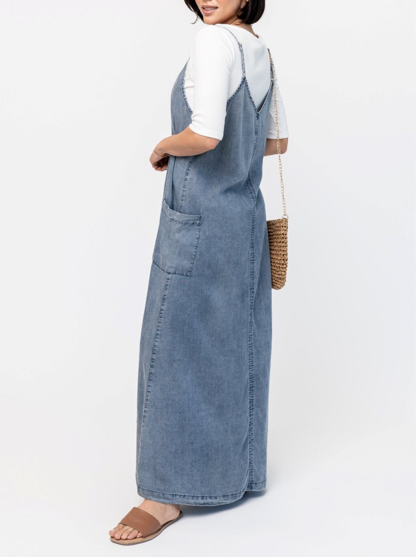 Women's Denim Maxi Jumper Dress