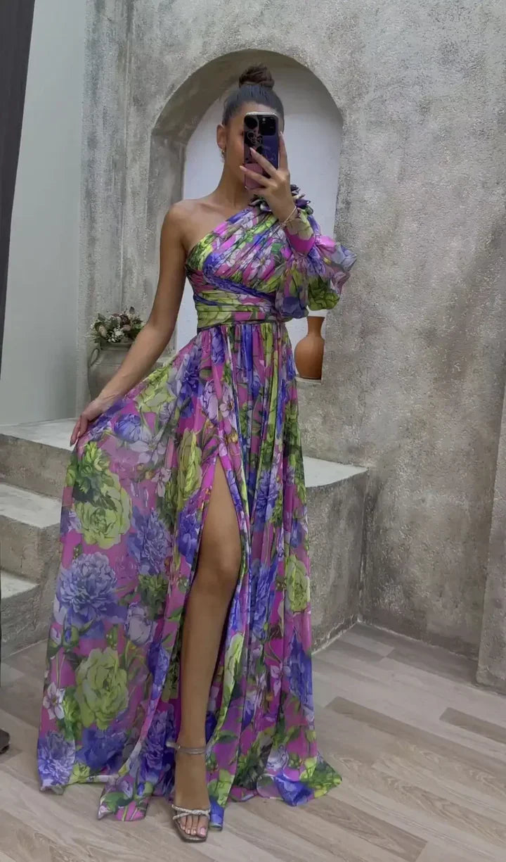 Floral Sexy Long-Sleeved Dress