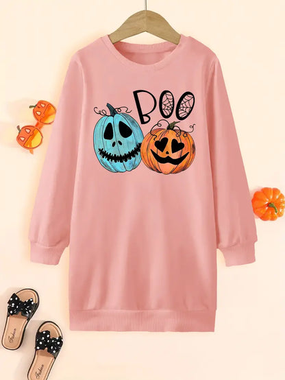 Boo Pumpkin And Ghost Graphic Tee - Turquoise