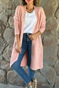 Solid Color Knitted Sweater Long Coat