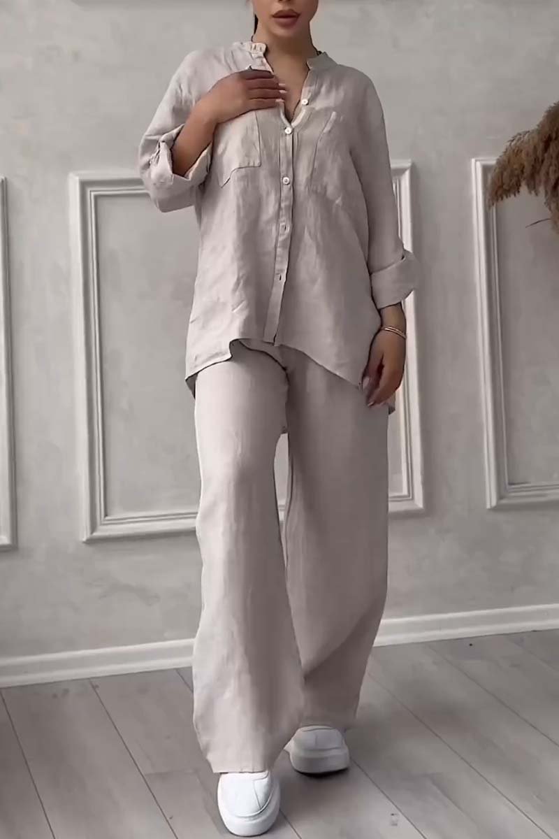 Women's Cotton & Linen Shirt Co-ord Set