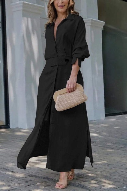 Casual Comfort Linen Top Maxi Dress