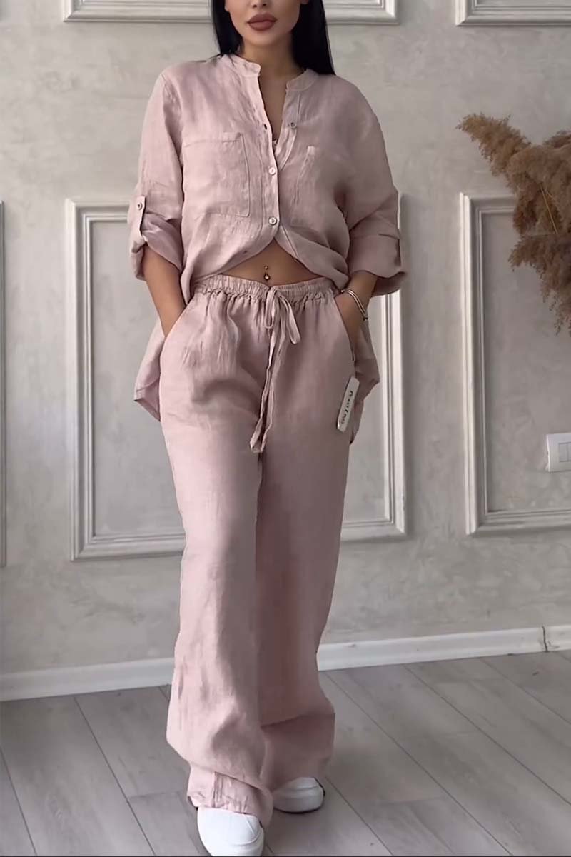 Women's Cotton & Linen Shirt Co-ord Set