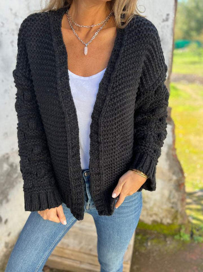 Women's V-neck Long-sleeved Casual Knitted Cardigan